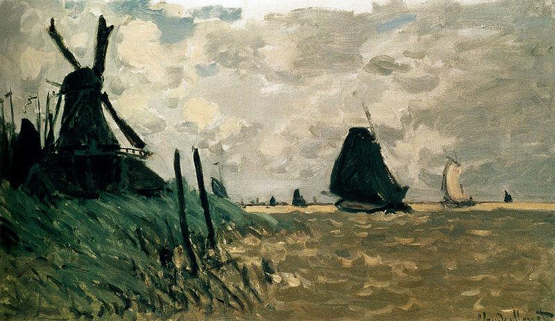 Claude Monet A Windmill Near Zaandam oil painting image